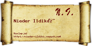 Nieder Ildikó névjegykártya